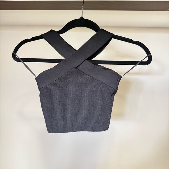 Aritzia Sculpt Knit Criss Cross Cropped Tank - size xxs - Picture 3 of 7